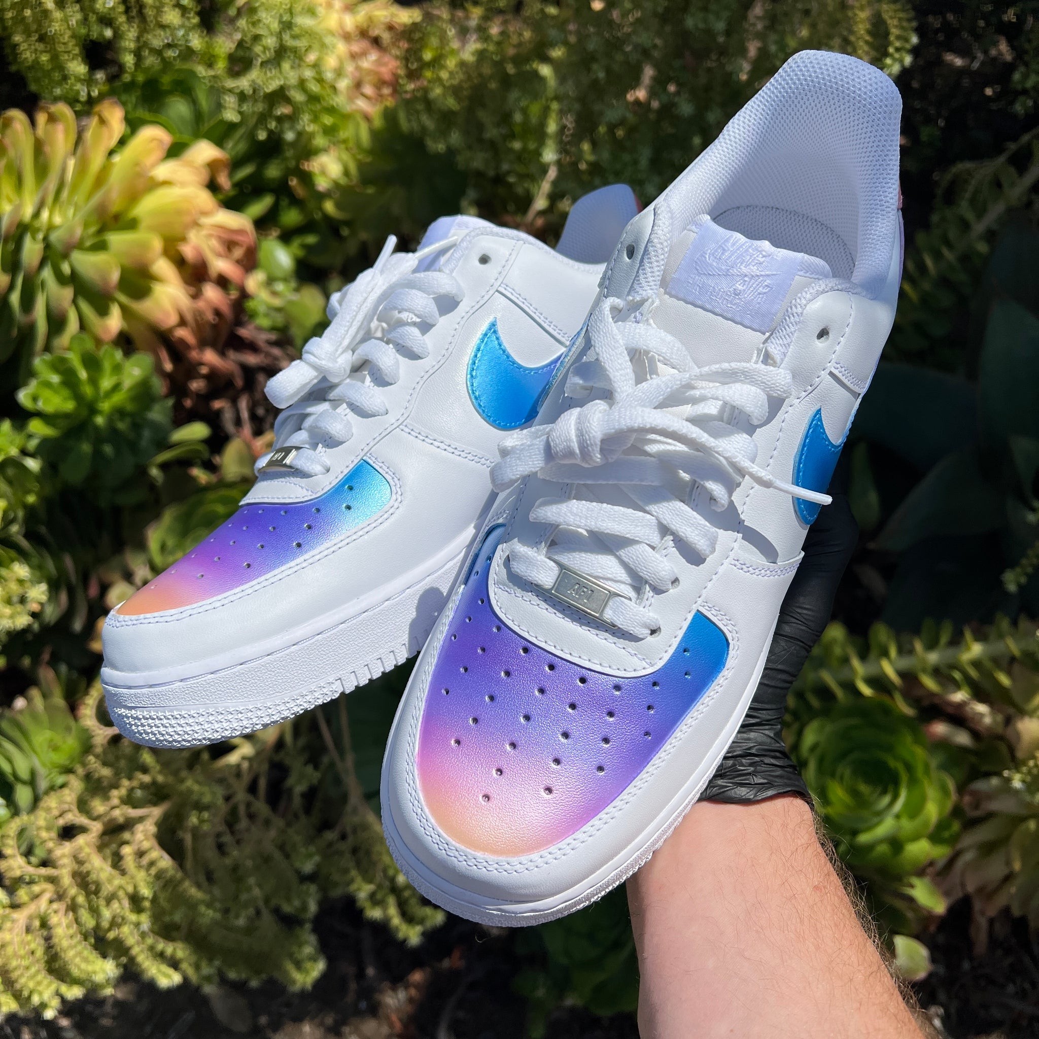 Nike Air Force 1 Mids 'Iridescent' - Custom Painted – B Street Shoes