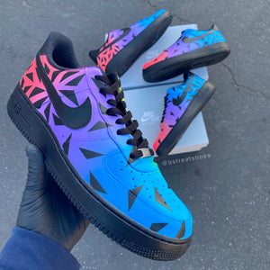 Custom Hand Painted Black Bandana Drip Nike Air Force 1 Low – B Street Shoes