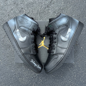 Black Jordan Mid - 2 Pairs ( 14M + 2Y ) - Custom Order - Invoice 2 of 2