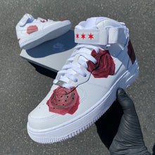 Custom Hand Painted Red Rose Nike Air Force 1 Mid