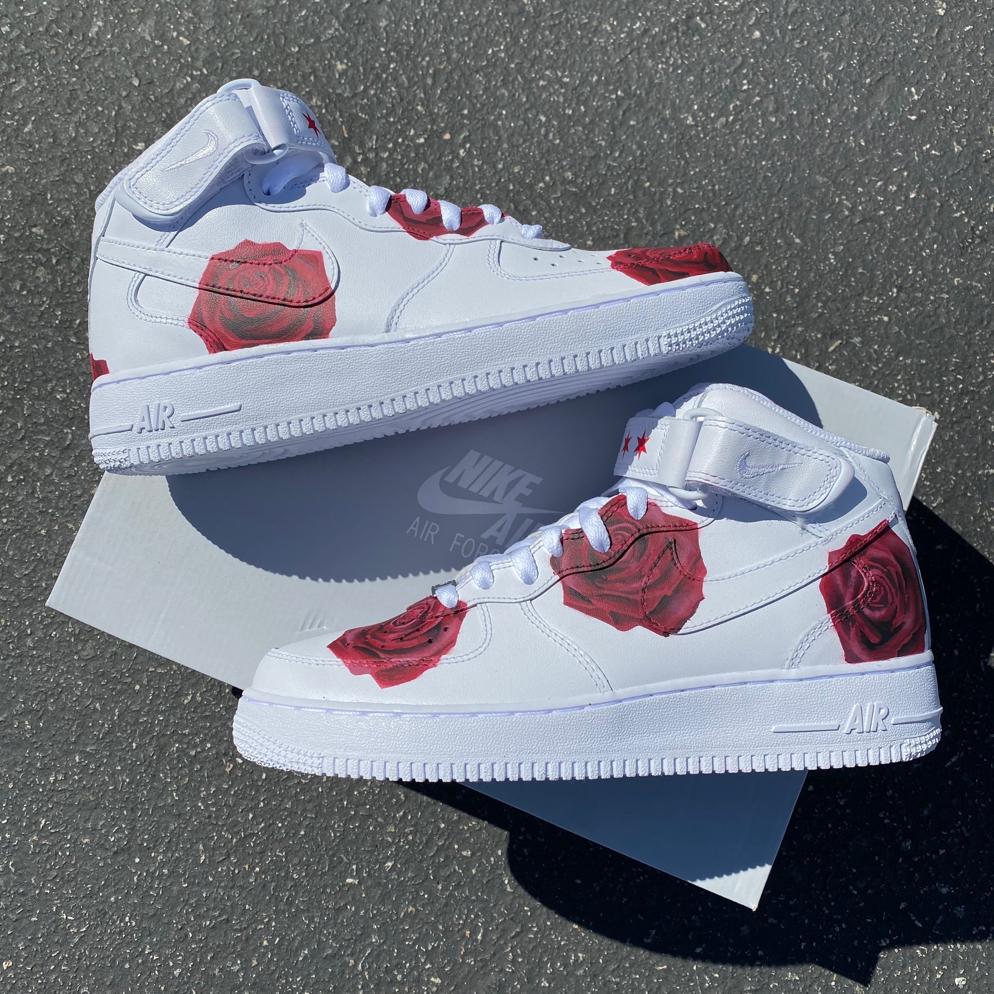 Custom Nike Air Force 1 Red Rose - Custom Nike Shoes – BlvdCustom