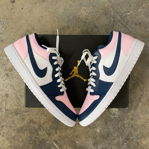 Custom Colorway Nike Pink and Navy Air Jordan Low