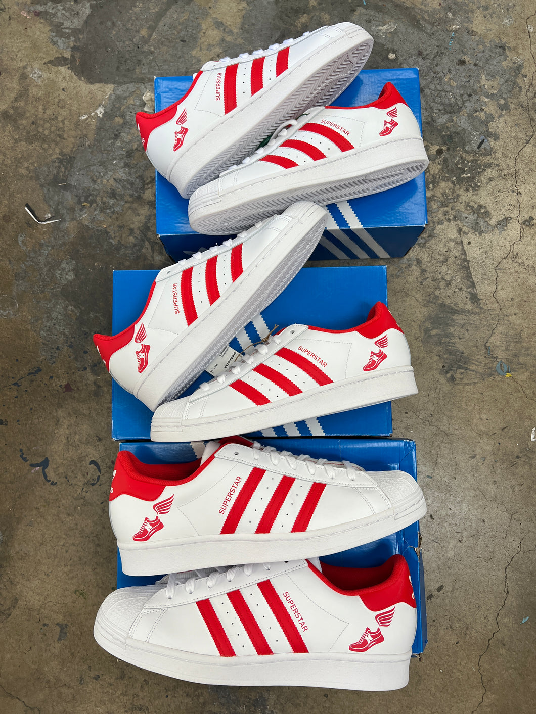 Red Adidas Superstar - 3 pairs - Custom Order - Invoice 2 of 2