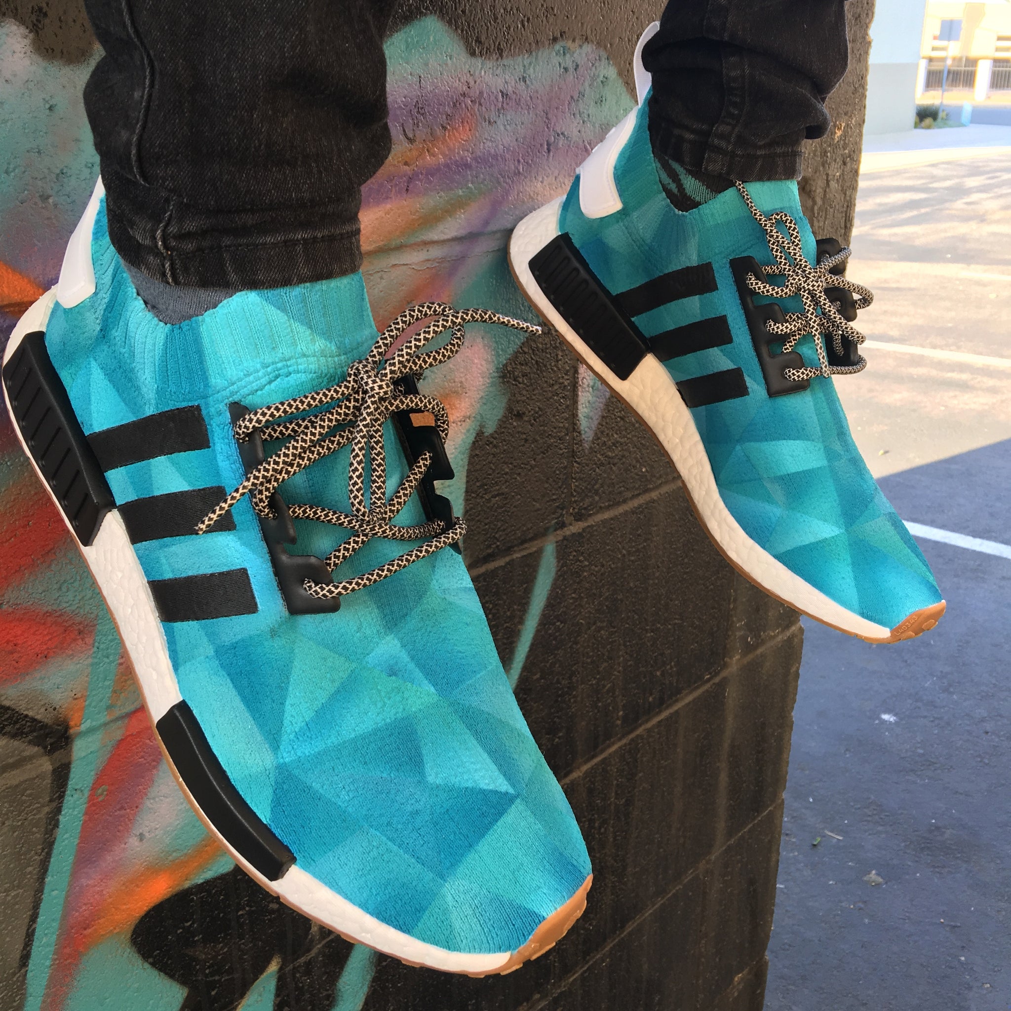 Custom Painted Monochromatic Adidas NMD Street Shoes