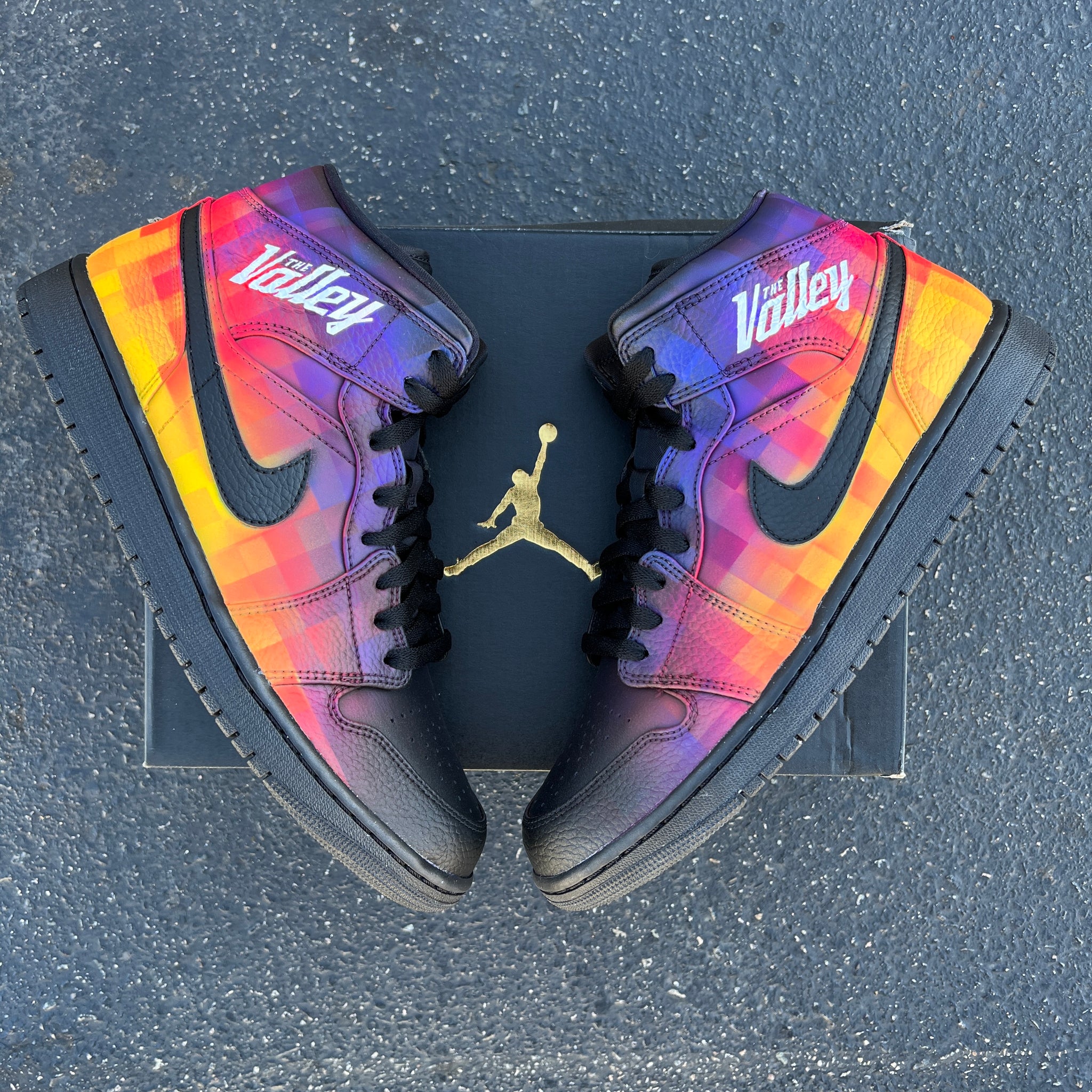 Custom Hand Painted The Valley Air Jordan 1 Mid – B Street Shoes