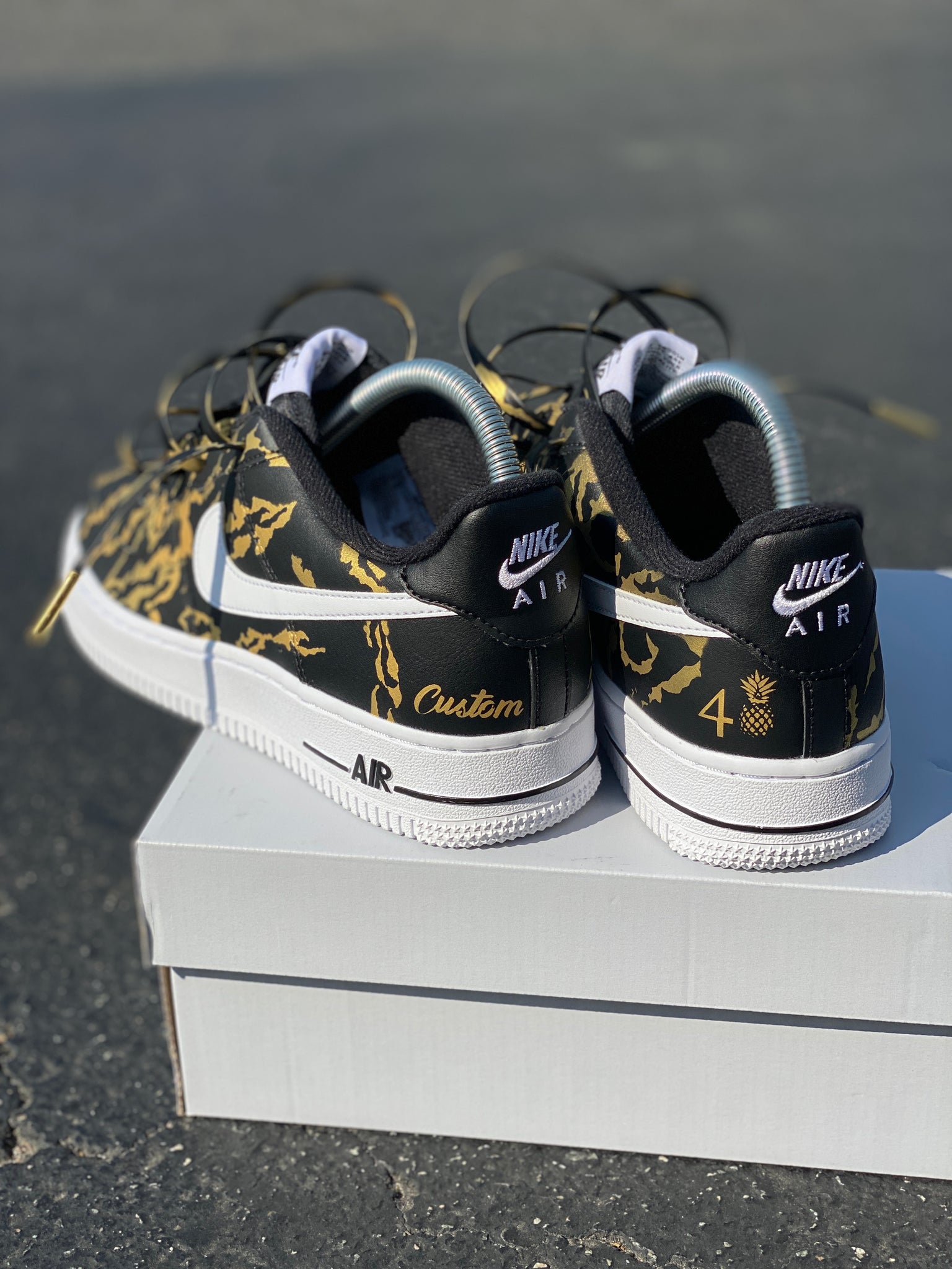 Women's size Black Nike AF1 Low Custom Order Black Marble