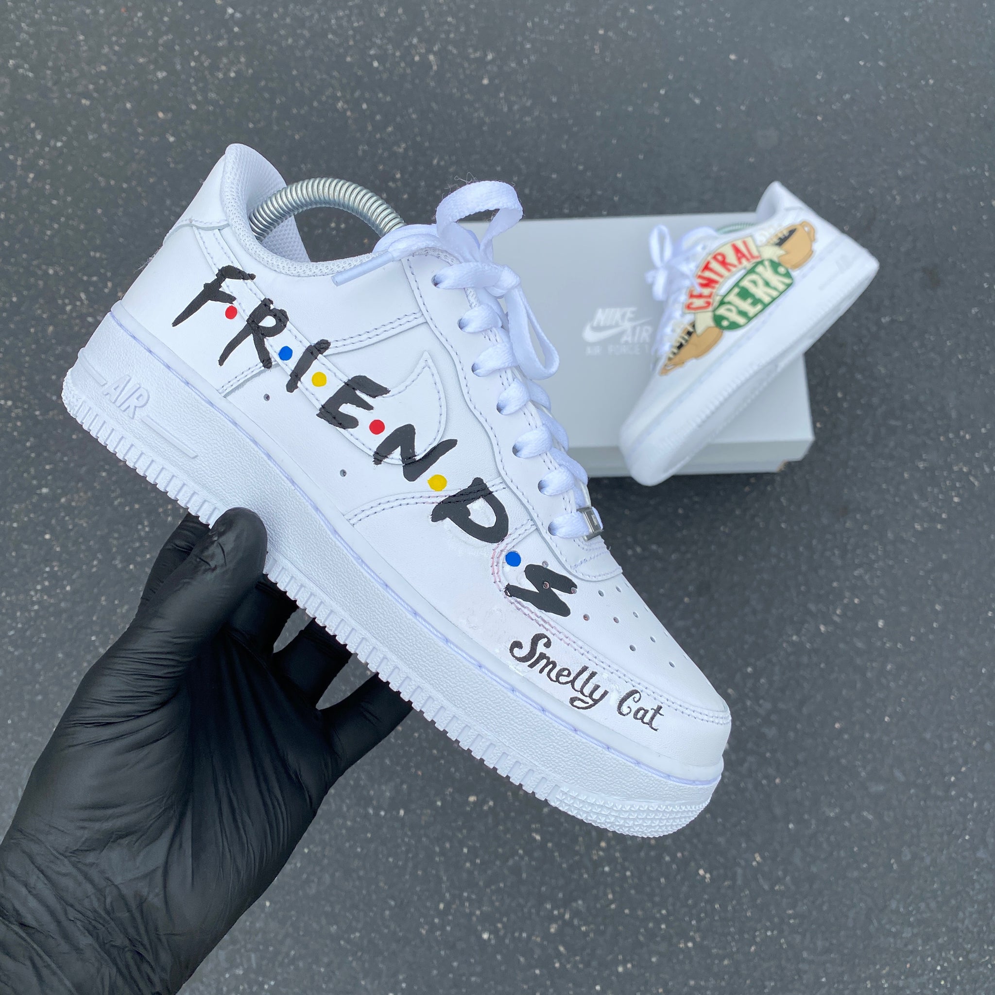 Custom Hand Painted Friends Theme White Nike Air Force 1 Low – B Street  Shoes