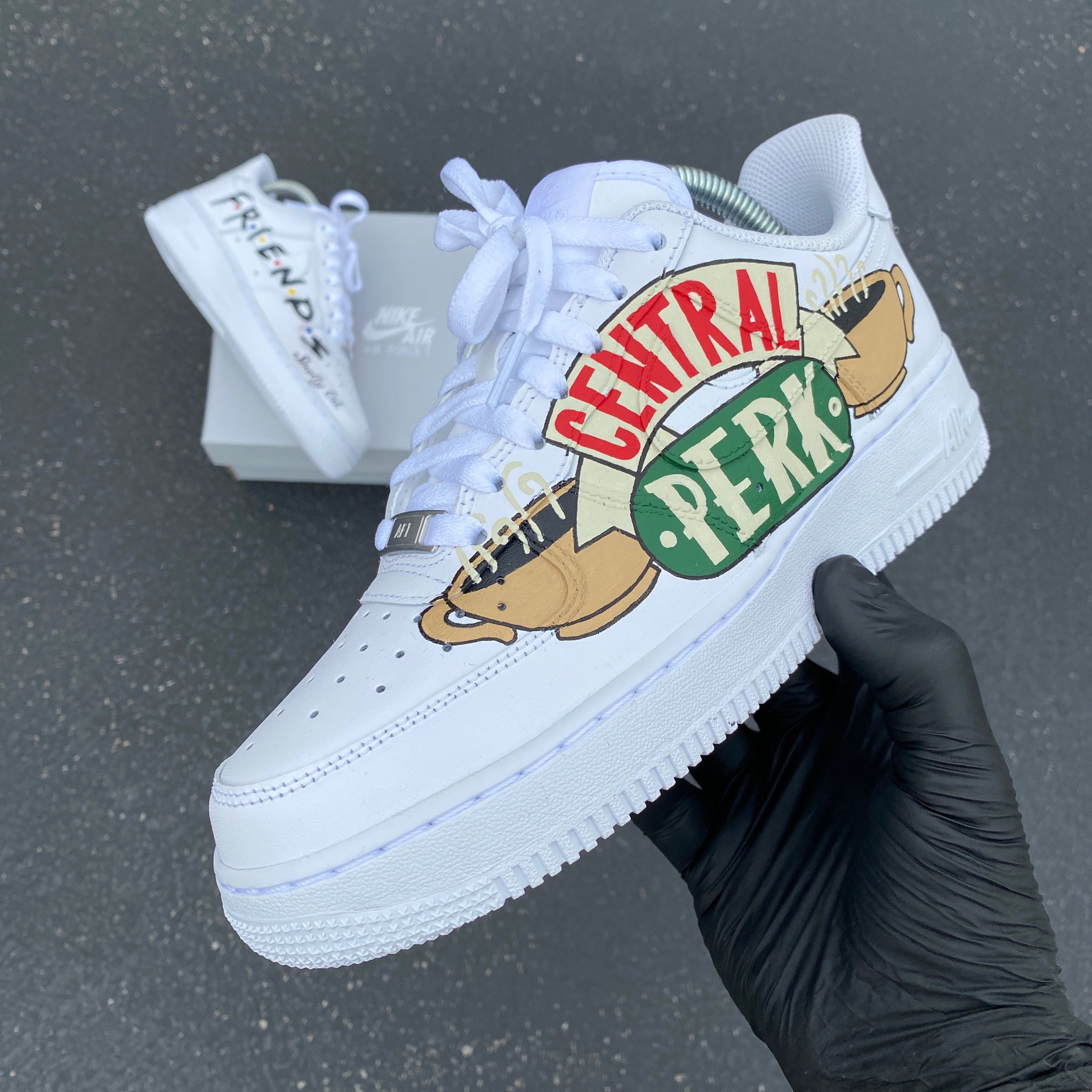 hvad som helst Forkorte hver for sig Custom Hand Painted Friends Theme White Nike Air Force 1 Low – B Street  Shoes