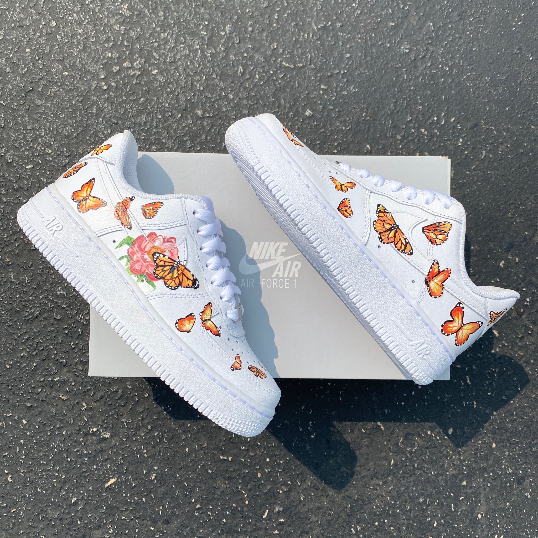 Custom Hand Painted Monarch Butterfly Nike Air Force 1 Low â B Street Shoes