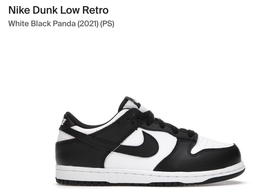 Nike Dunk Low Retro White Black Panda (2021) - Size: 3W (1 Nike Dunk Low Retro White Black Panda (2021) - Size: 3W (1