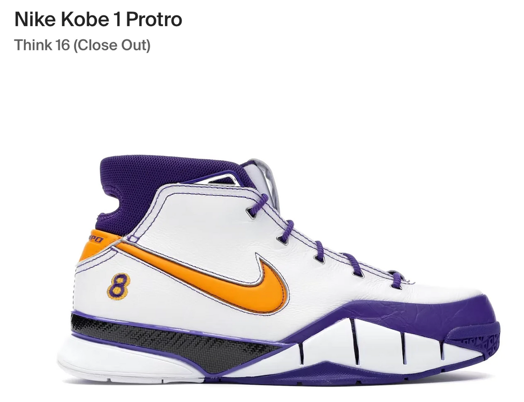 Nike Kobe 1 Protro Kobe EU45 Mens 11 Custom Order Invoic B Street Shoes