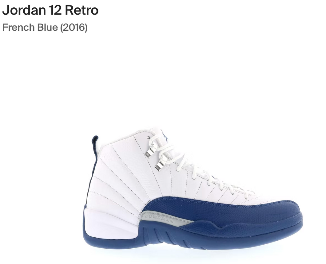 Jordan 12 Retro French Blue - 12 Mens - Custom Order - Invoice 1 of 2