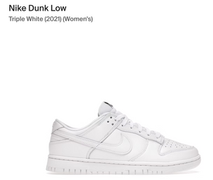 Nike Dunk Low Triple White (2021) - 9 Womens - Custom Order - Invoice 1 of 2