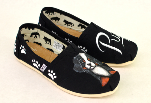 Puppy Dog Shoes, Hand Painted Shoes, Custom Toms
