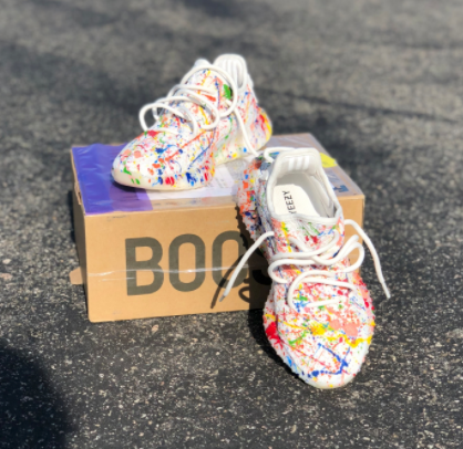 Paint Multi Colored Splattered Yeezy's