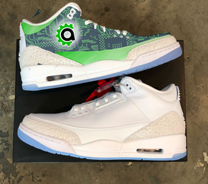 3 Pairs of Retro Jordans Binary Matrix Circuit Board Theme Custom Or B Street Shoes