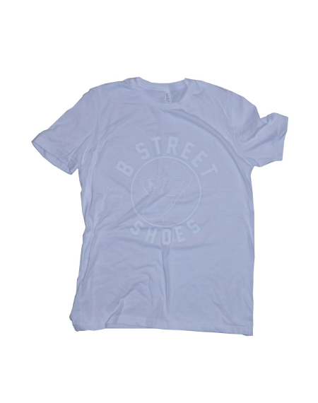B Street T-Shirt- White W/ White B Street Logo- LIMITED QUANTITY & SIZING