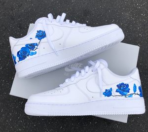 Delicate Blue Rose Design Nike Air Force 1