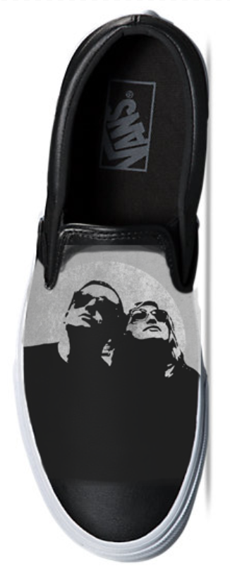 Pairs Of Black Leather Slip On Vans Custom Order