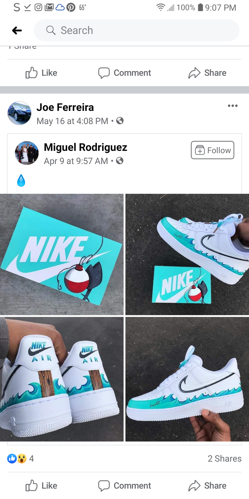 Nike Air Force 1 White Low Mens 10 Custom Order Invoice 1 of