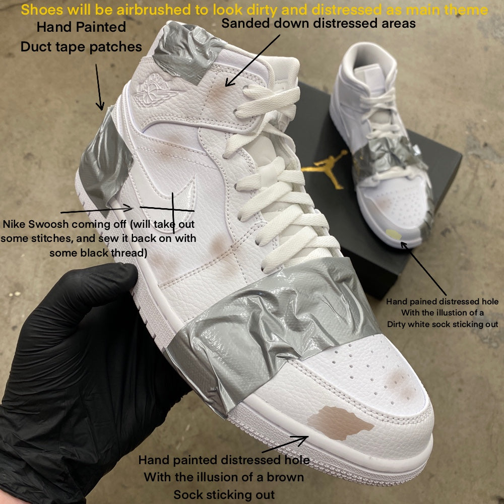 Custom Distressed Jordans - Custom Order