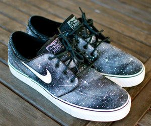 Custom Hand Painted Twilight Zone Black and White Galaxy Nike